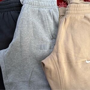 Bundle PUMA/Underarmour/Nike 3 Sweatpants-men’s small-Used -Nike is new-no tags.